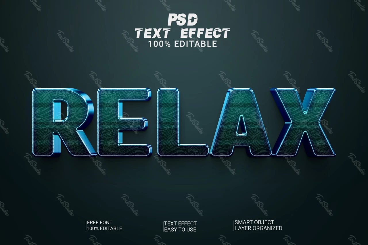 Relax donker metallic 3d teksteffect