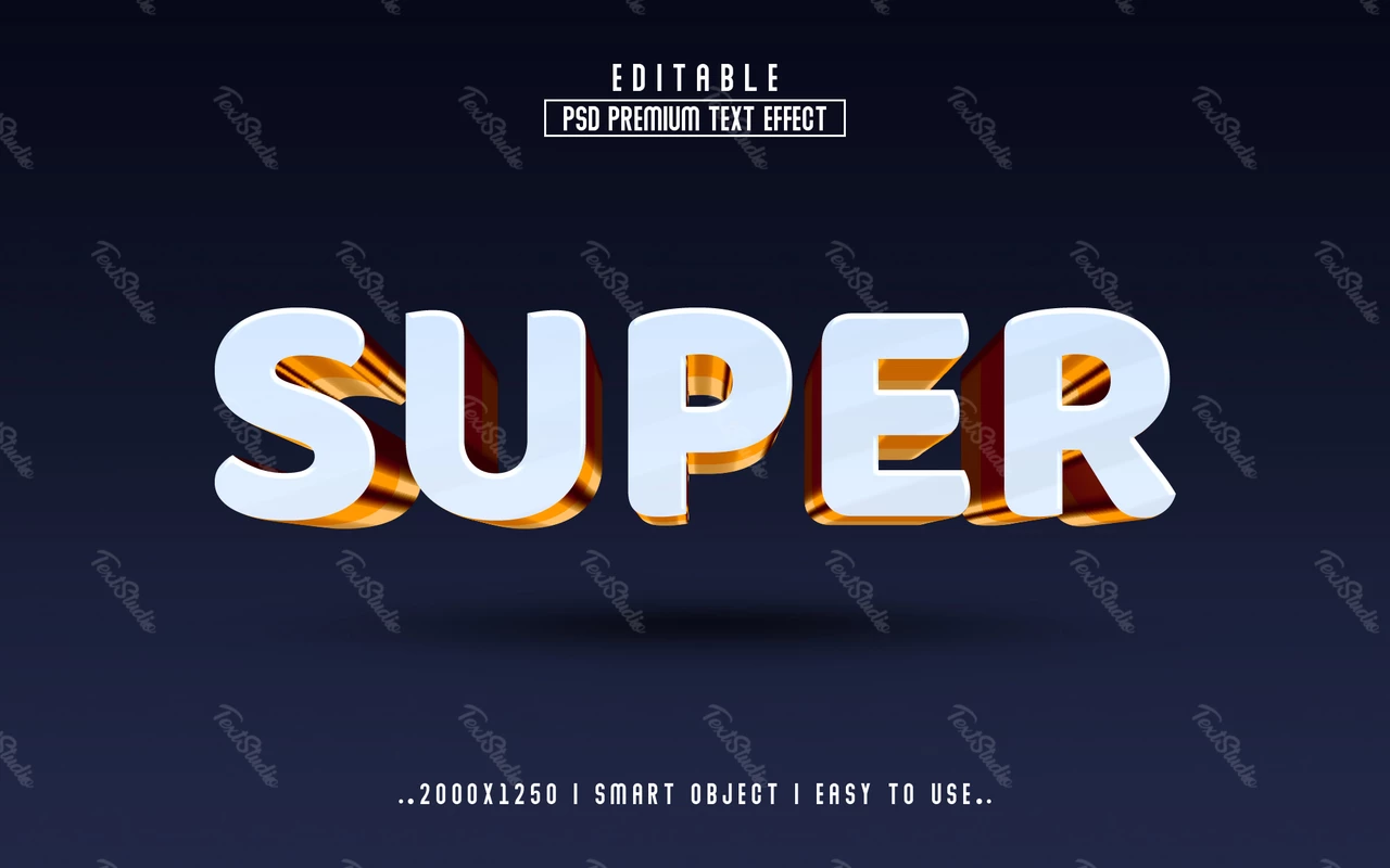 Effet de texte 3d super cuivré