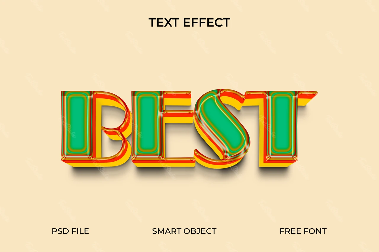 Effet de texte rétro 3d avec couches colorées