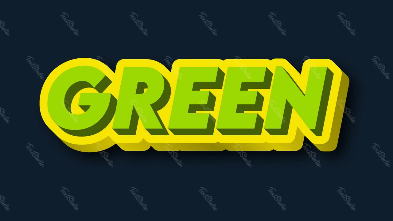 Grüner gelber 3d Text