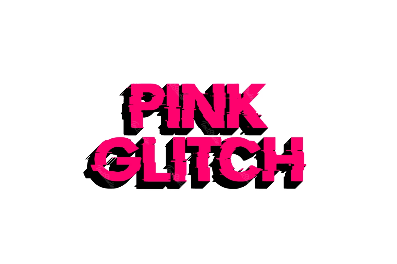 3D Pink Glitch Editable Flaw Text
