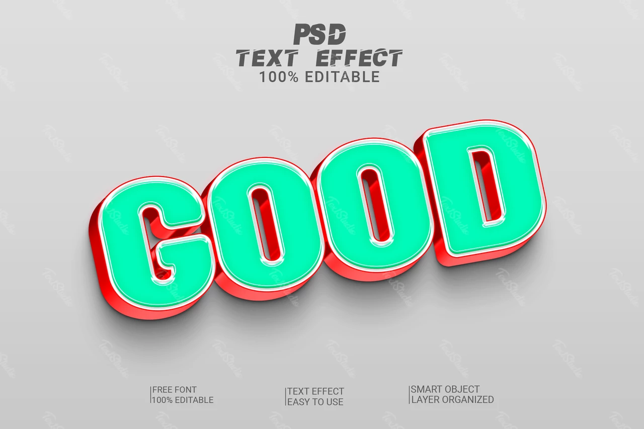 Good Teal Aqua Green and Copper 3D Text Effect
