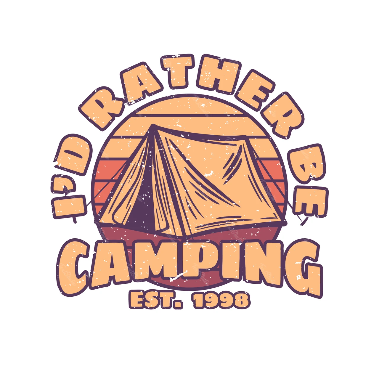 Campingabzeichen im Vintage-Stil