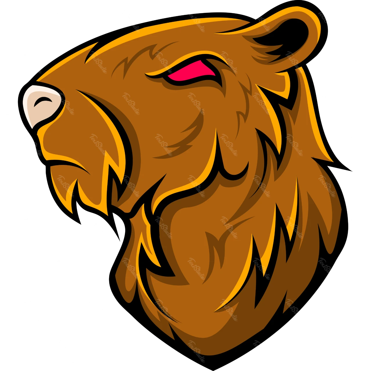 Stylized Animal Head Logo Design