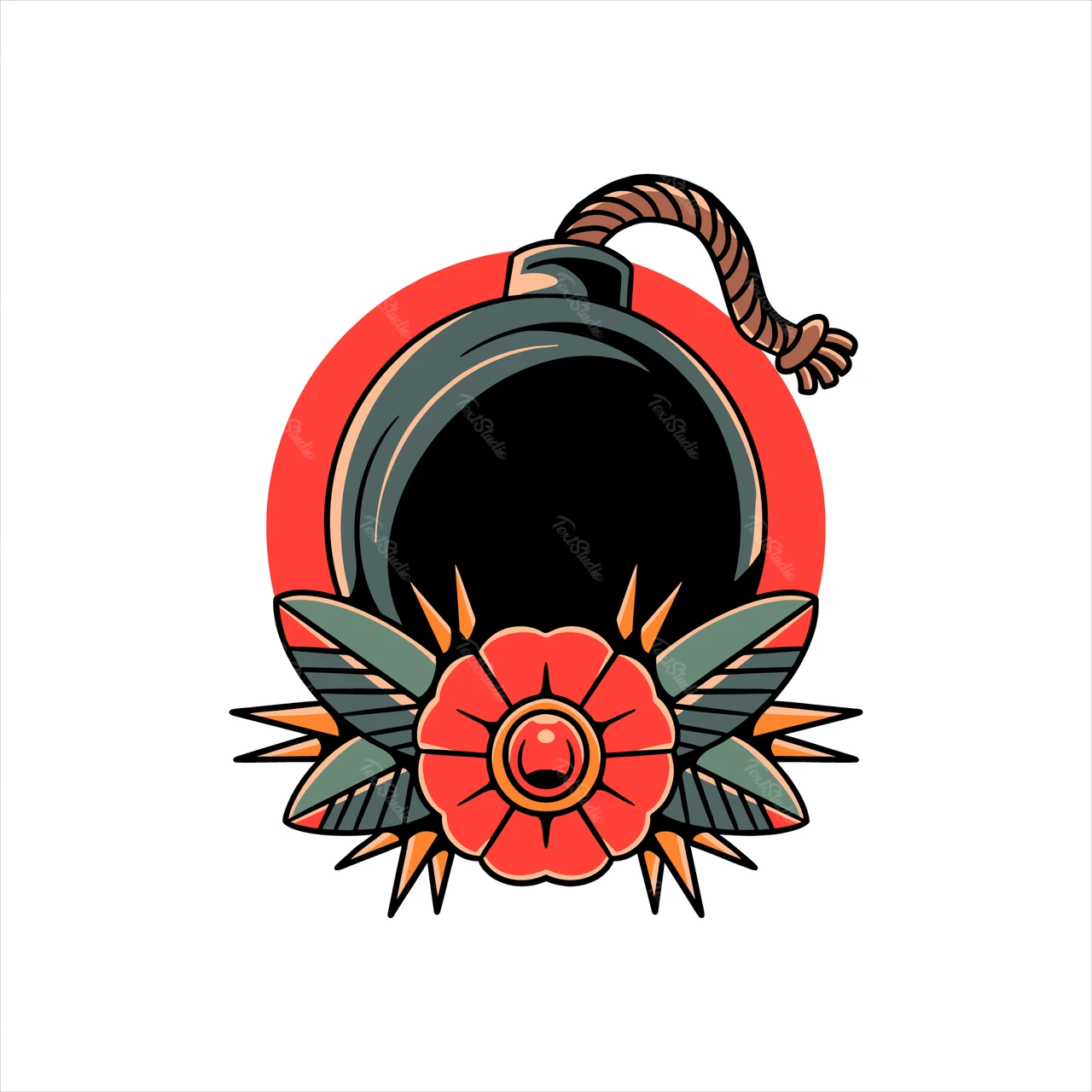 Projekt bomby w stylu vintage