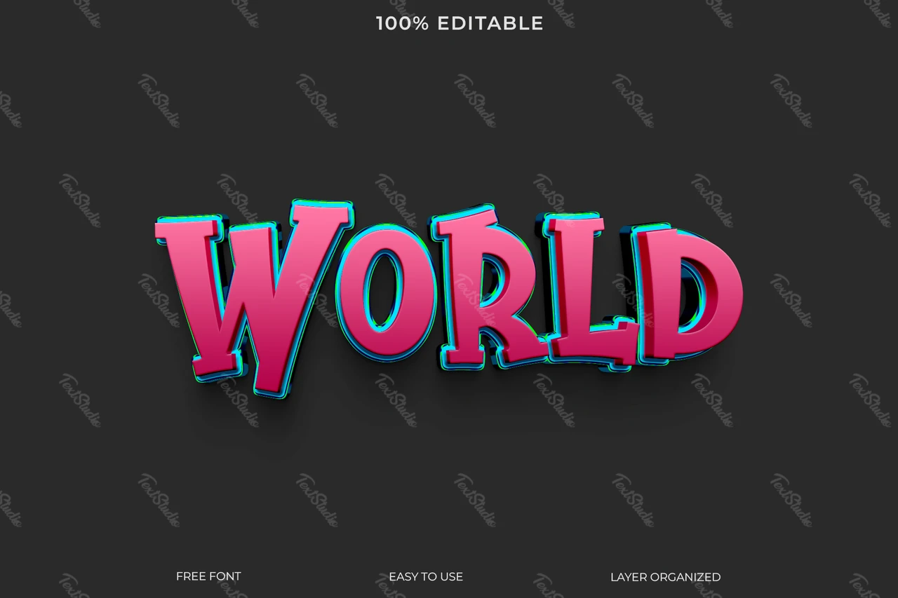 World Text Style Effect
