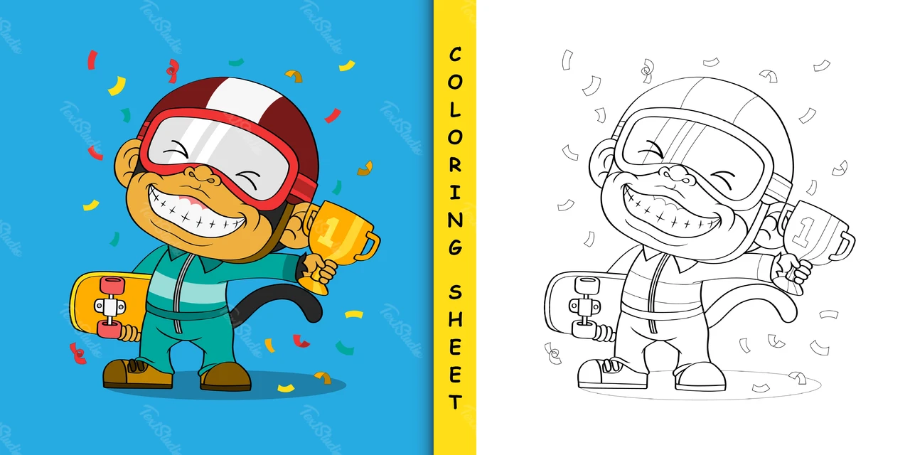 Dibujos animados de colores y diseño de hojas para colorear