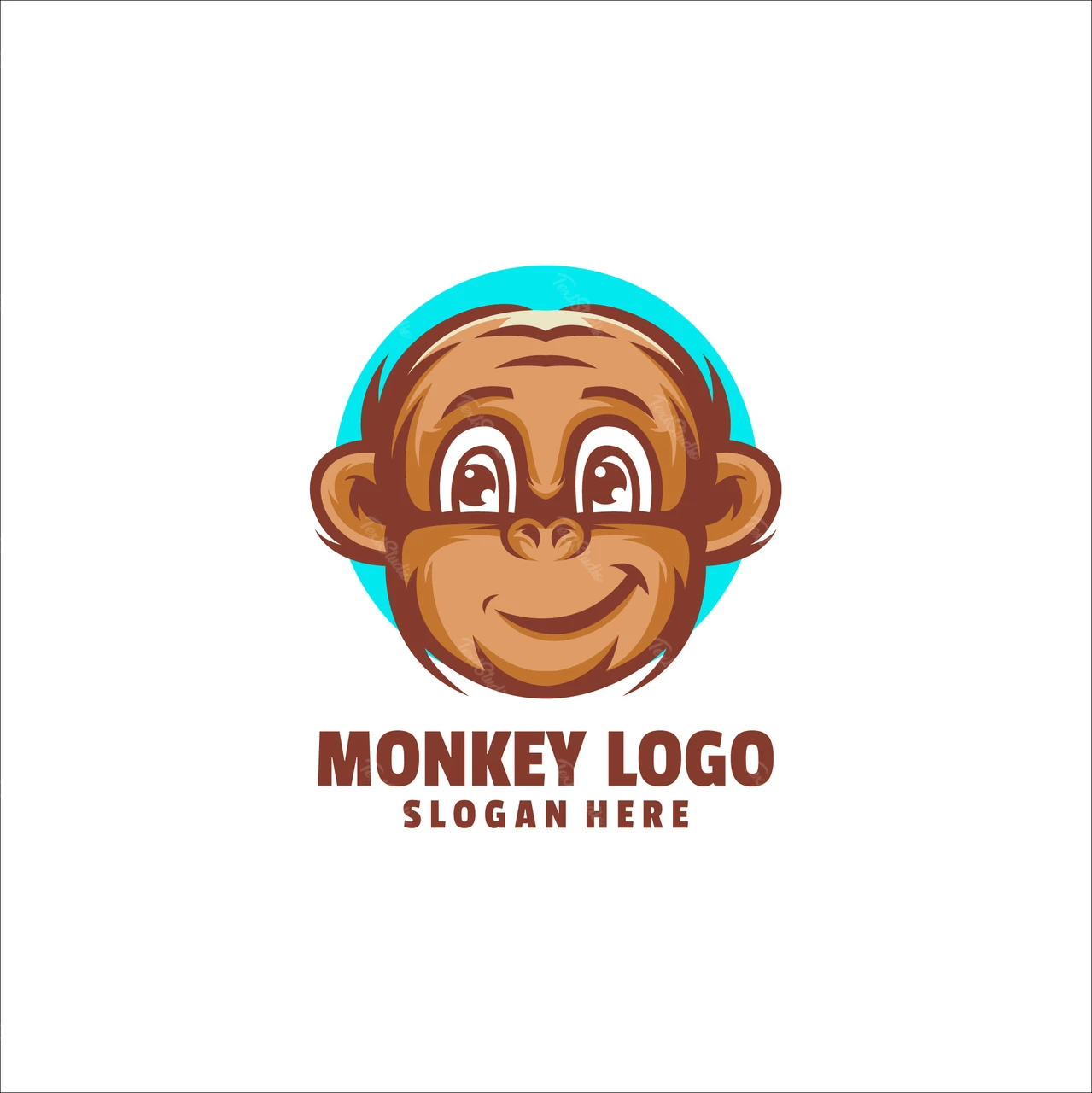 Design de logotipo de macaco de desenho animado