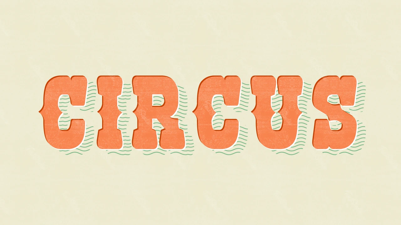 Effet de texte vintage vieux cirque