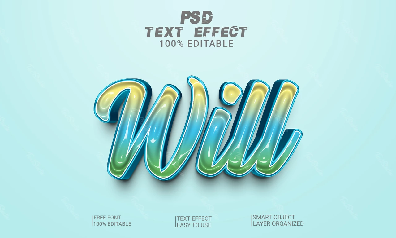 Glänzender 3D-Schriftstil-Effekt