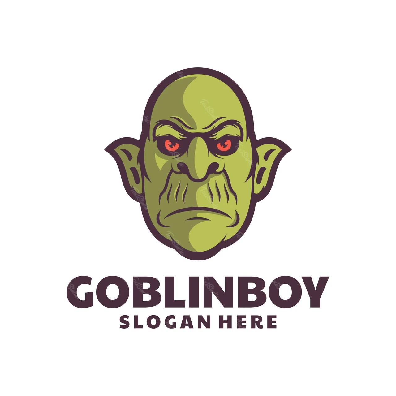 Logo maskotki z postacią goblina