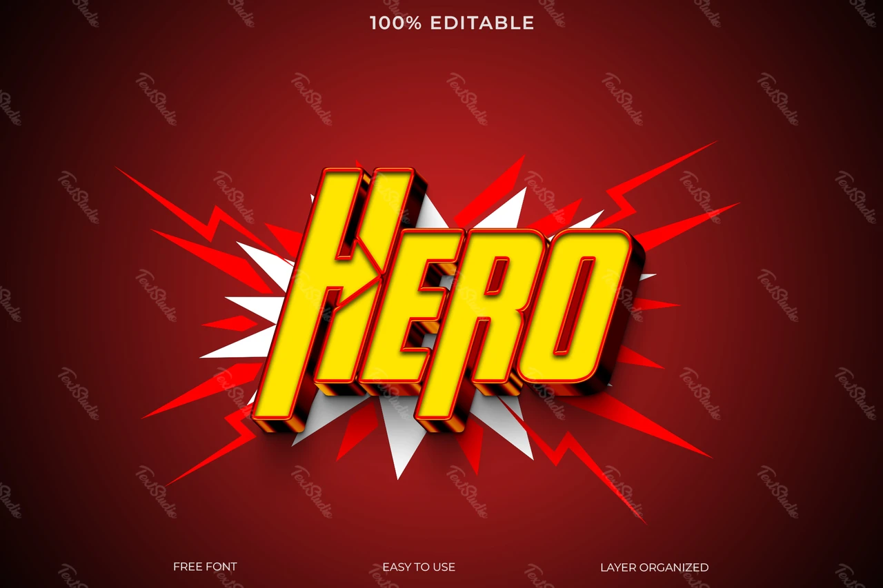 Efecto de estilo de texto héroe