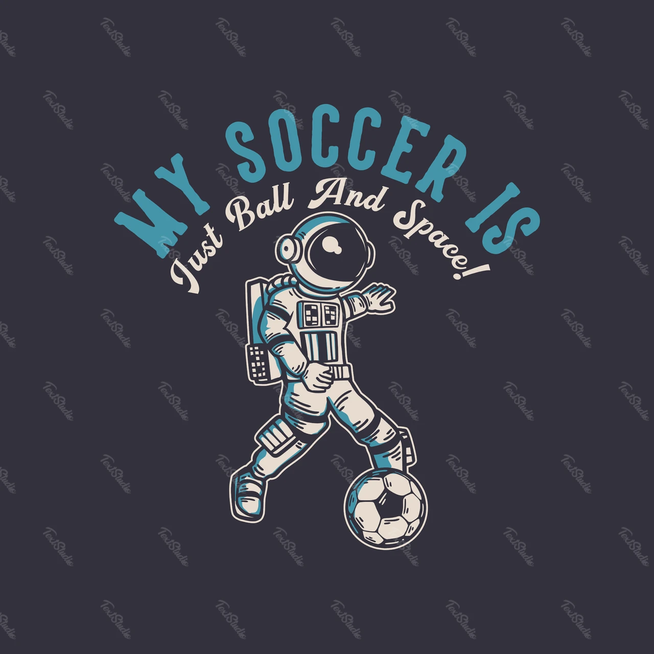 Vintage Space Soccer Illustration