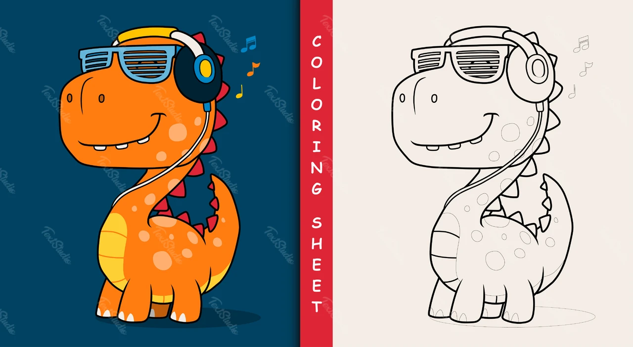 Dibujos animados de dinosaurios para colorear