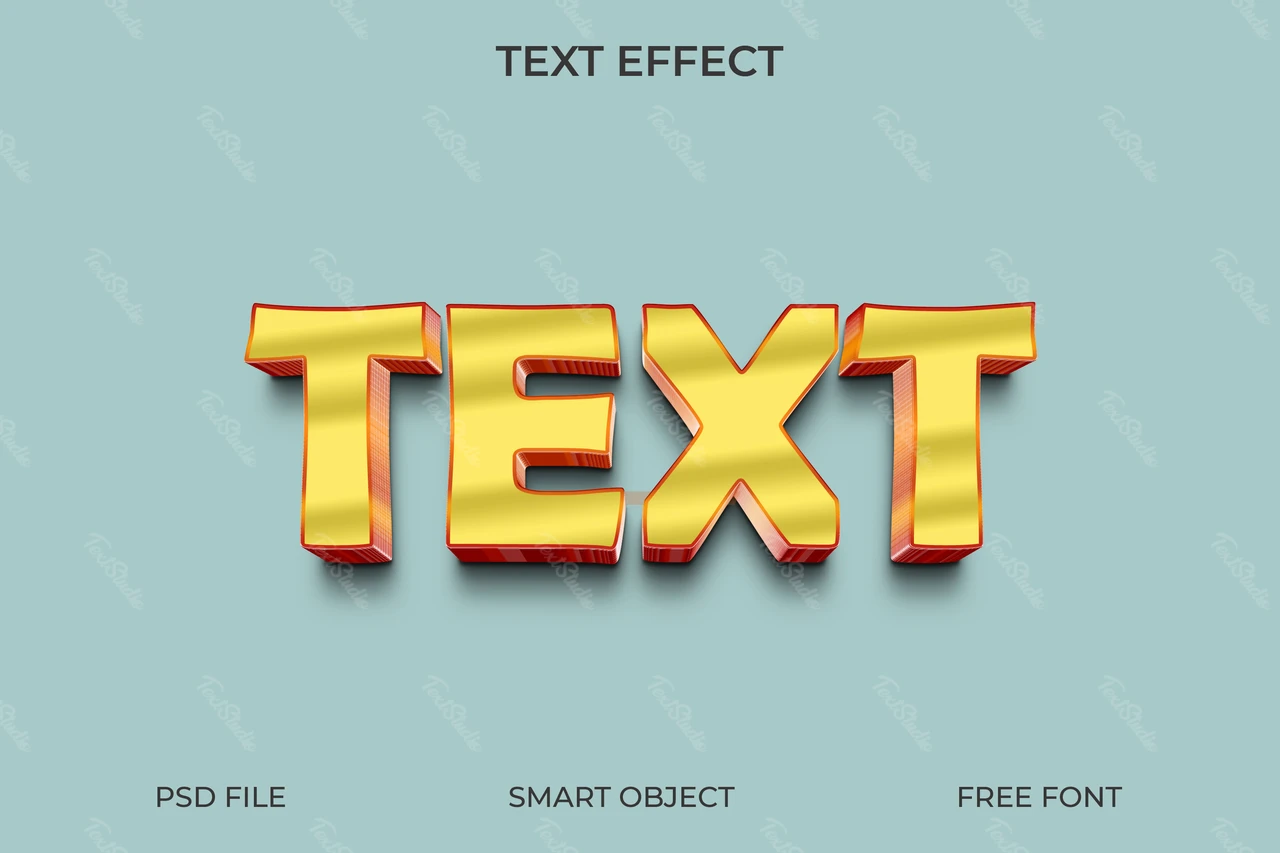 3d goldener texteffekt mit schatten