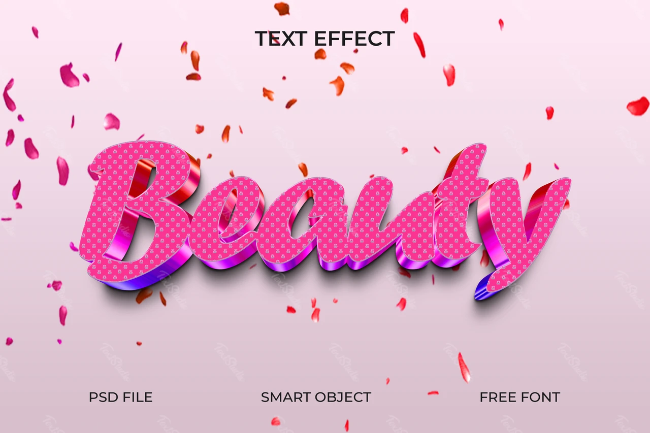Efeito de texto de bolinhas 3d para beleza