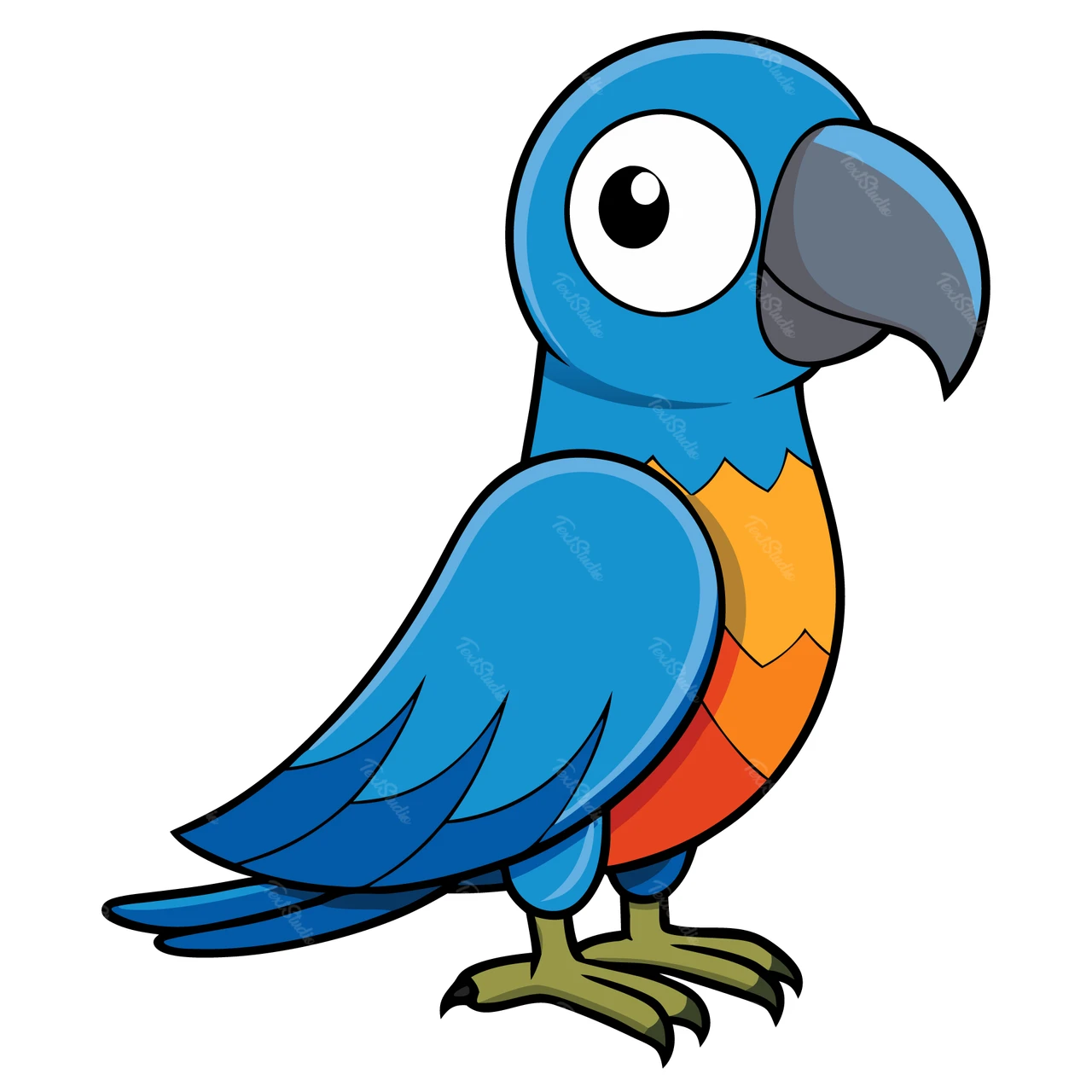 Cartoon-Stil Papagei Illustration