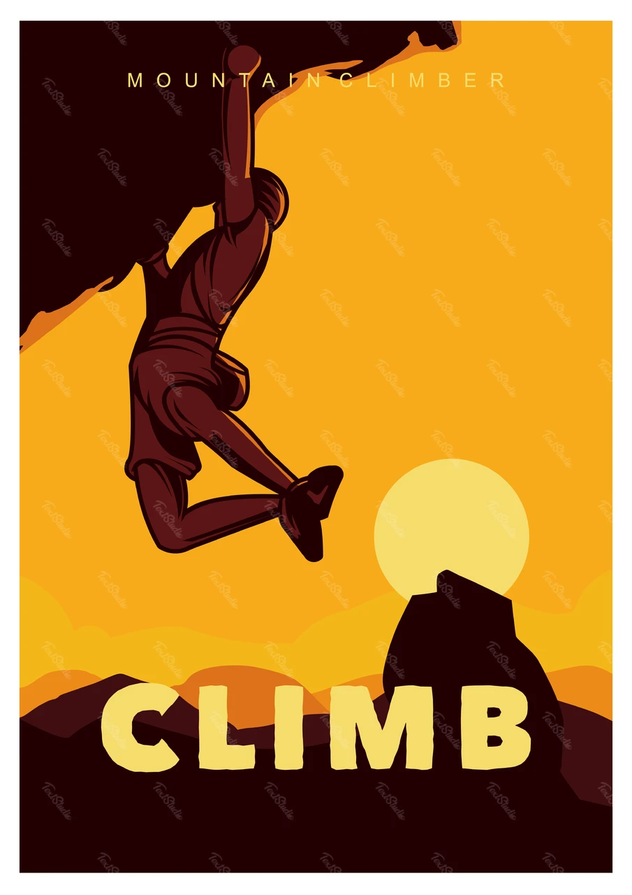 ミニマリストの登山冒険ポスター