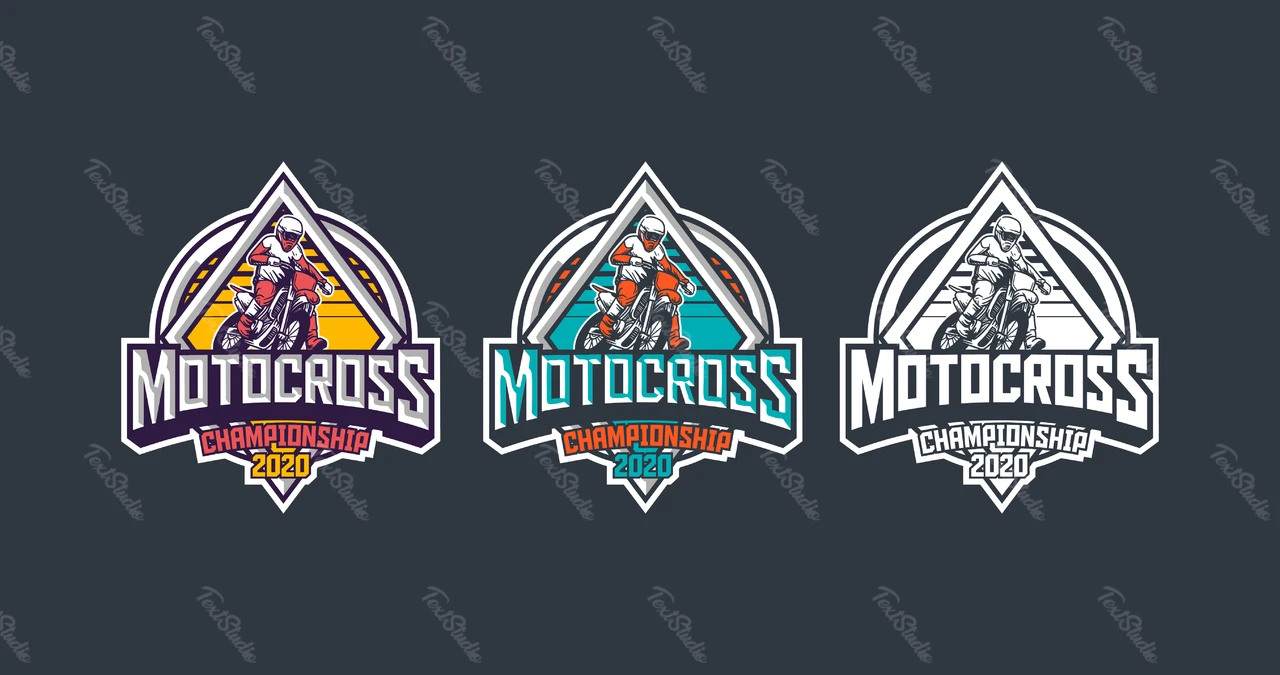 Design de emblema de campeonato de motocross