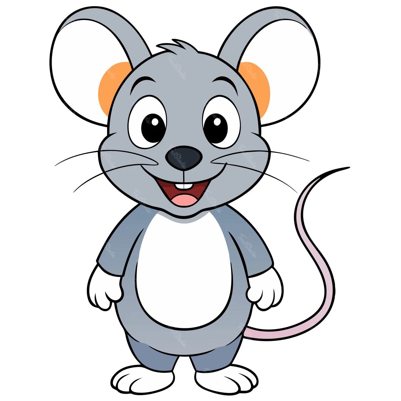 Personagem de rato fofo em estilo cartoon