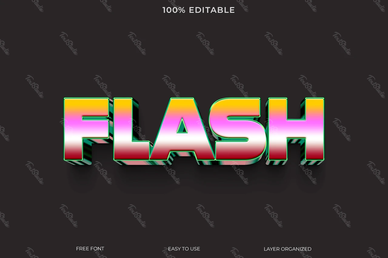 Flash Text Style Effect