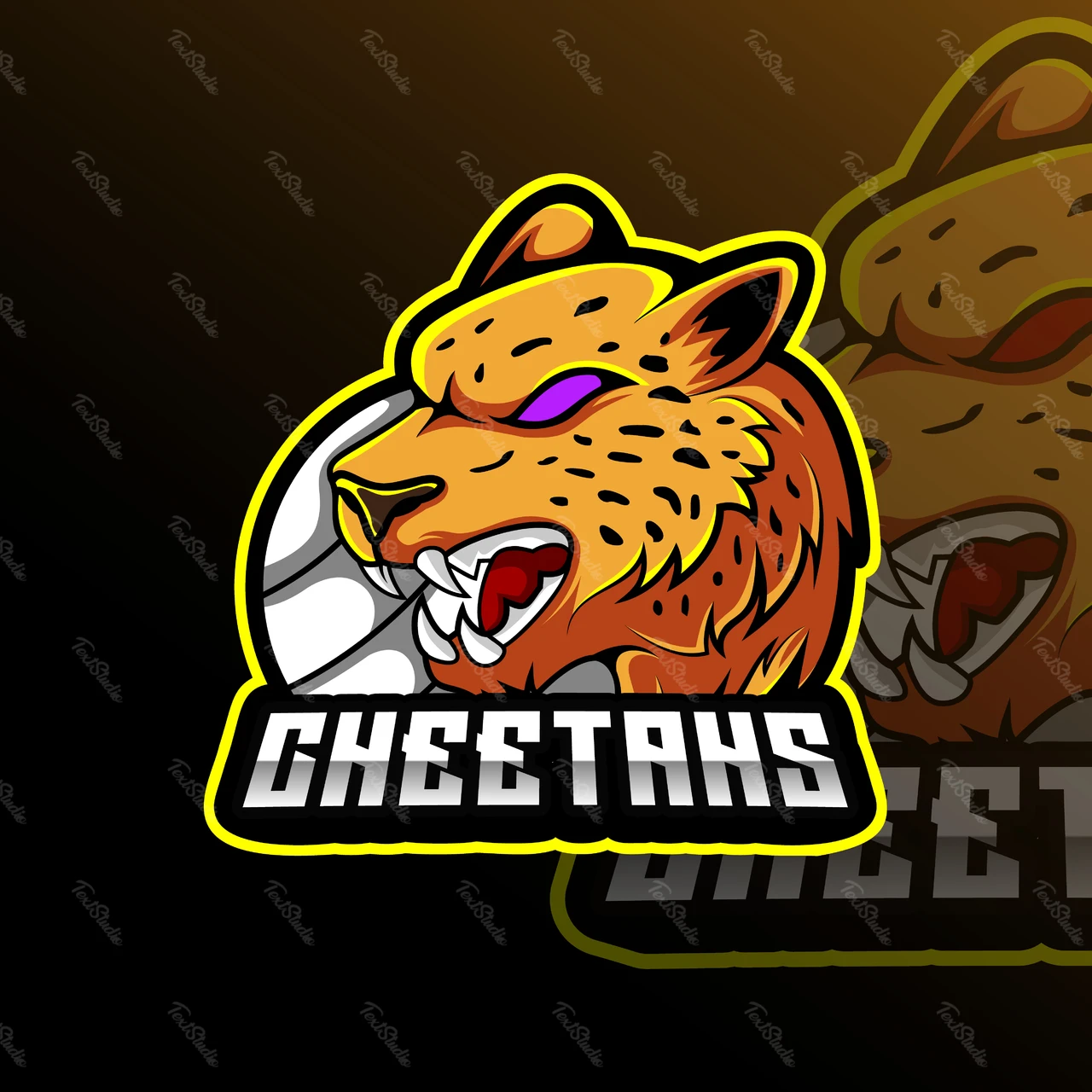 Logo mascotte con ghepardo