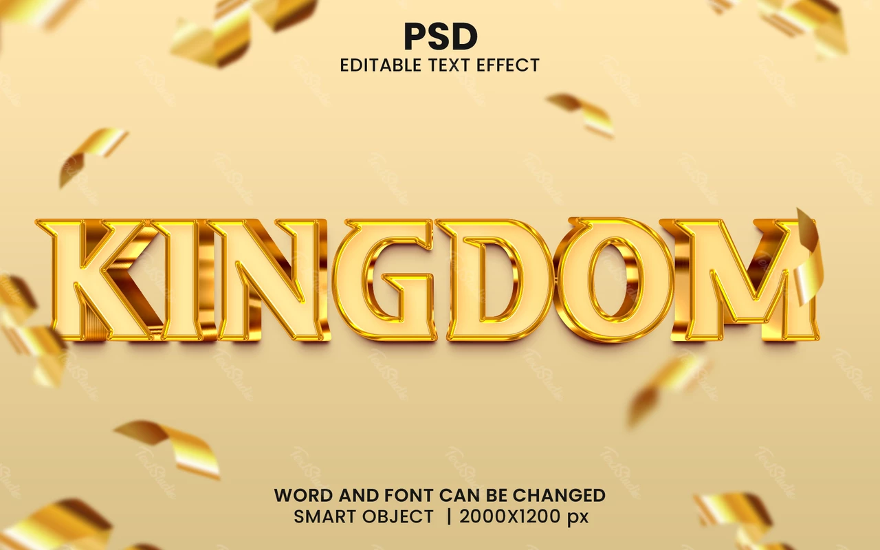 Efecto de texto Kingdom golden party