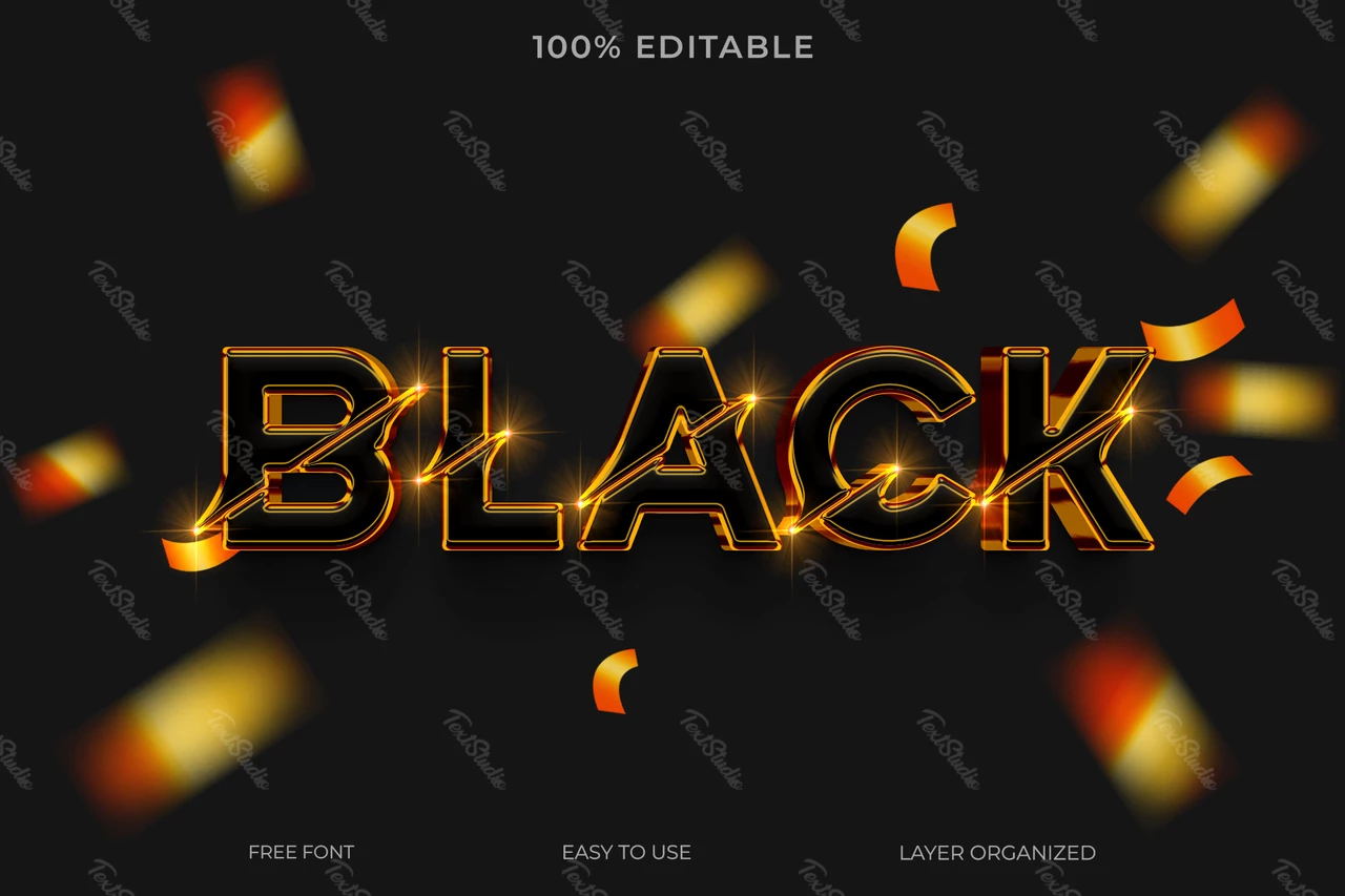 Effetto testo stile font nero