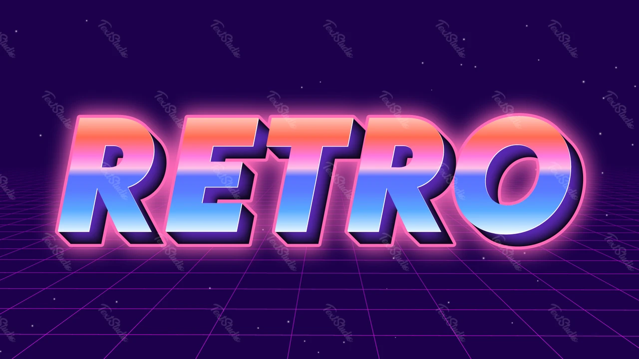 Efeito de texto retrô anos 80