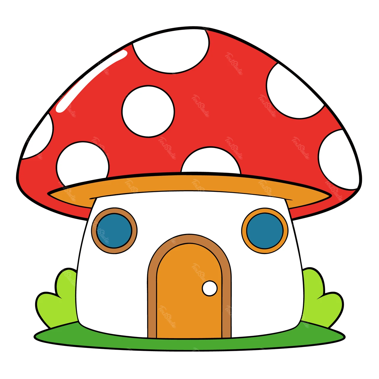 きのこの家のイラスト