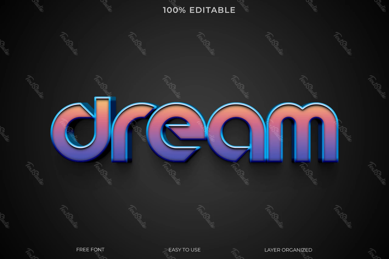 Dream Sunrise 3D Font Style Text Effect