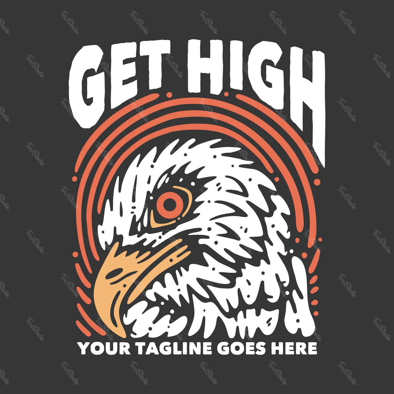 T-shirt rétro avec motif d'aigle