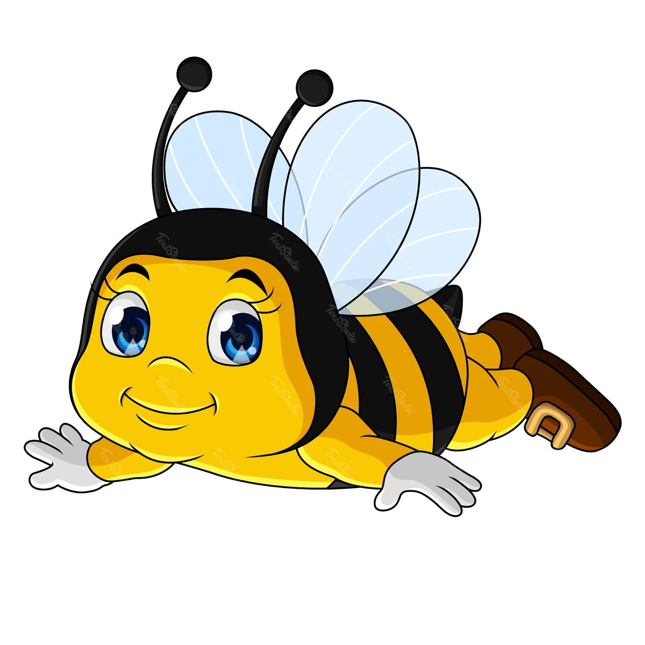 Иллюстрация пчелы в мультяшном стиле