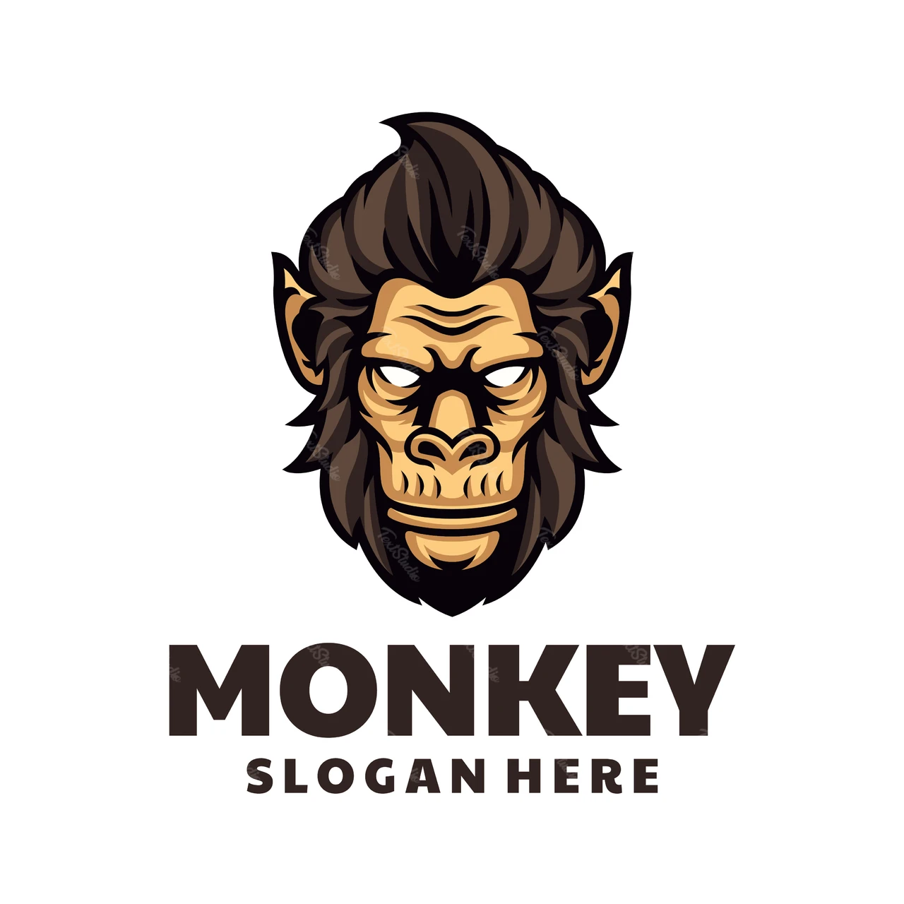 Design de logotipo de mascote com personagem de macaco