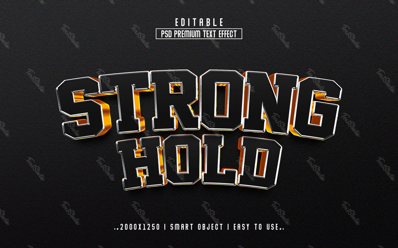 Strong Hold College 3D Text Effect