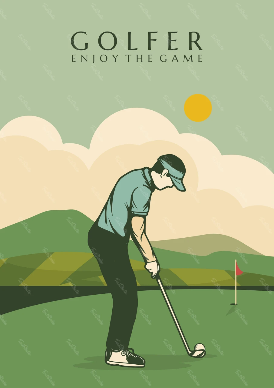 Minimalistische golfillustratie