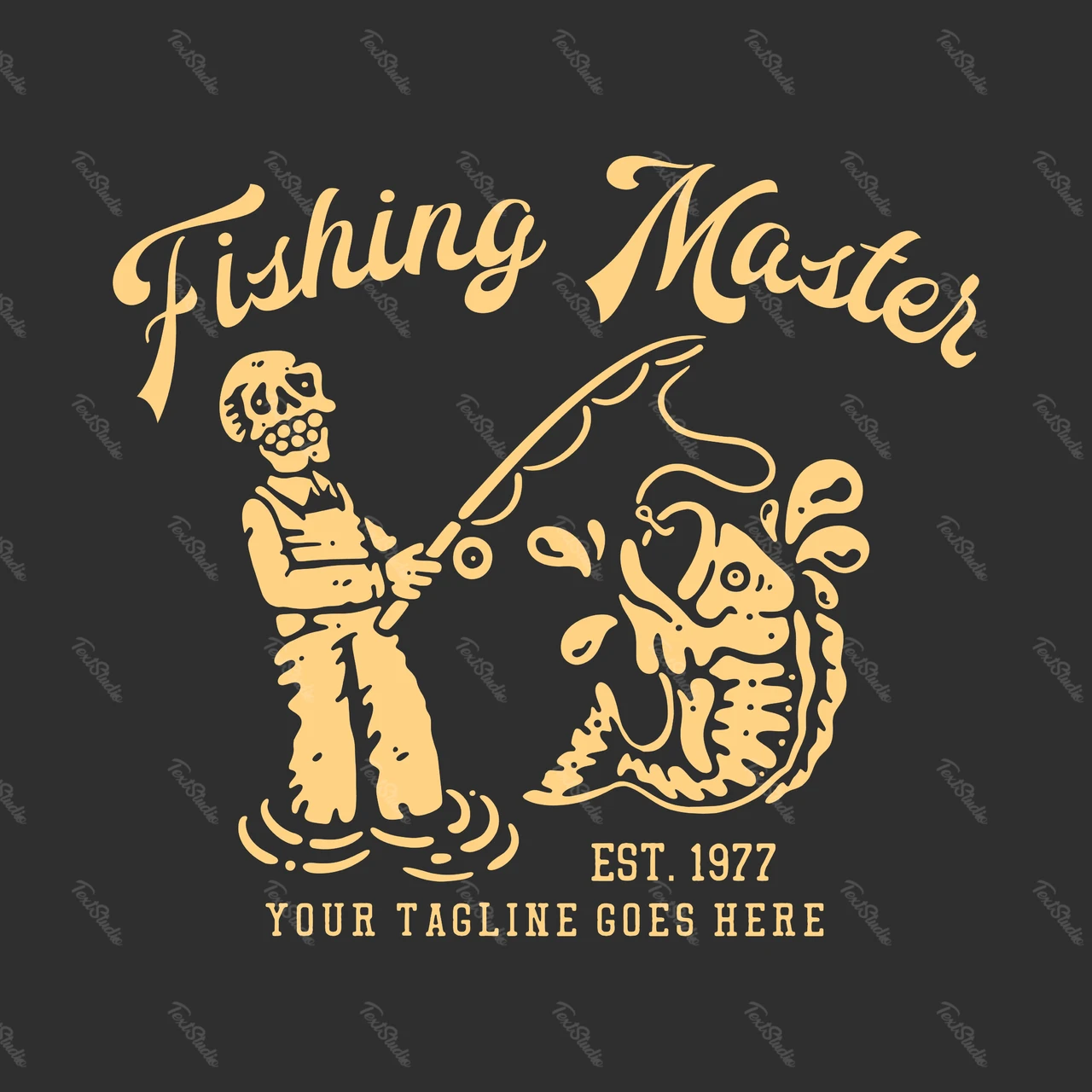 Diseño de camiseta de pesca de estilo vintage