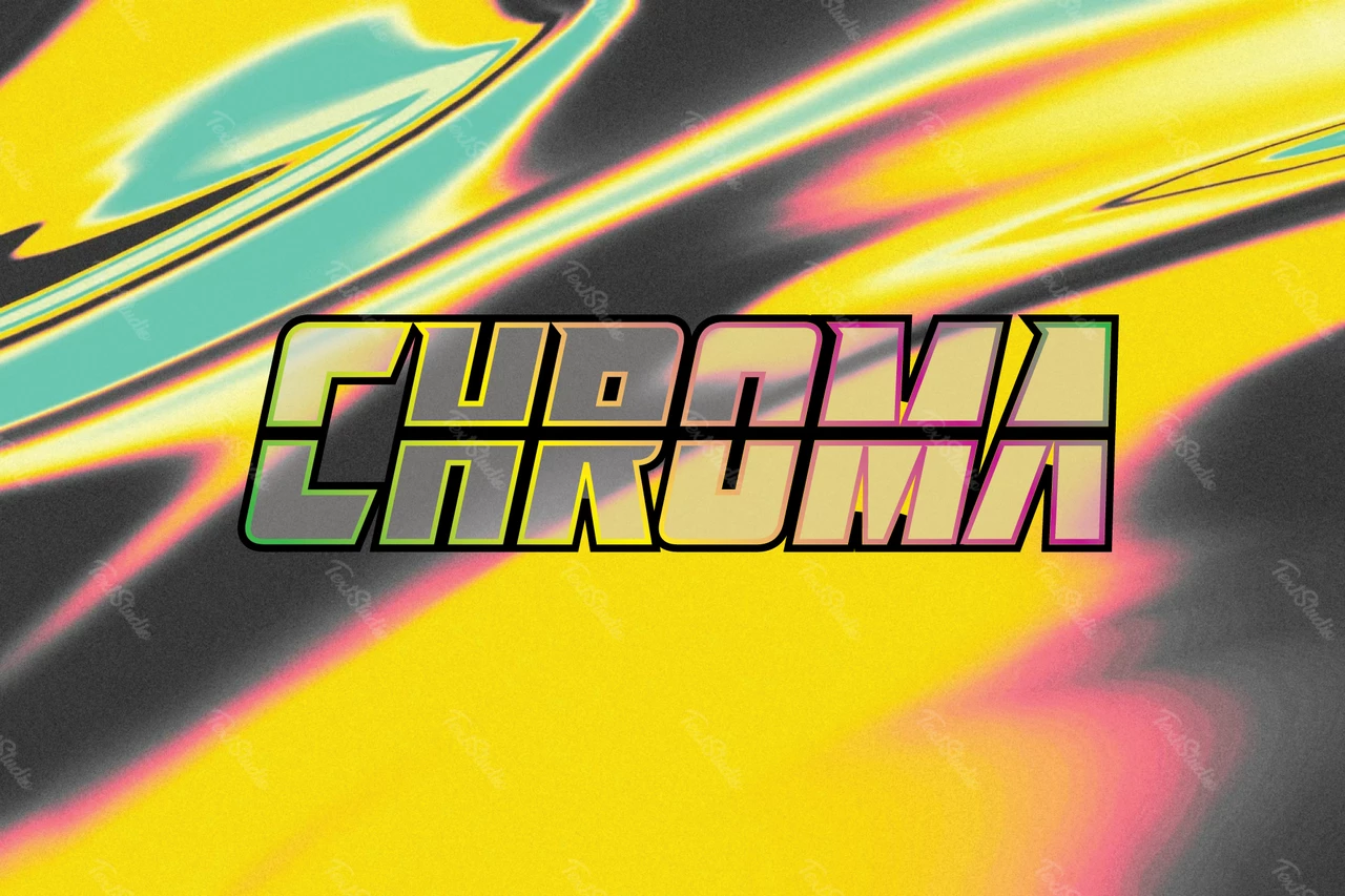 Texto en movimiento cromático