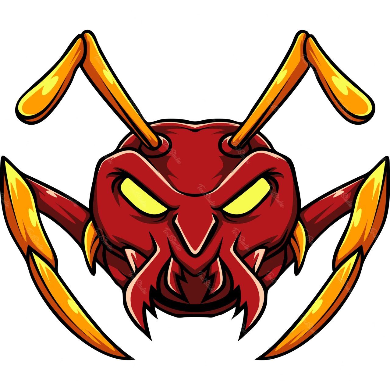 Cartoon Style Angry Ant Illustration