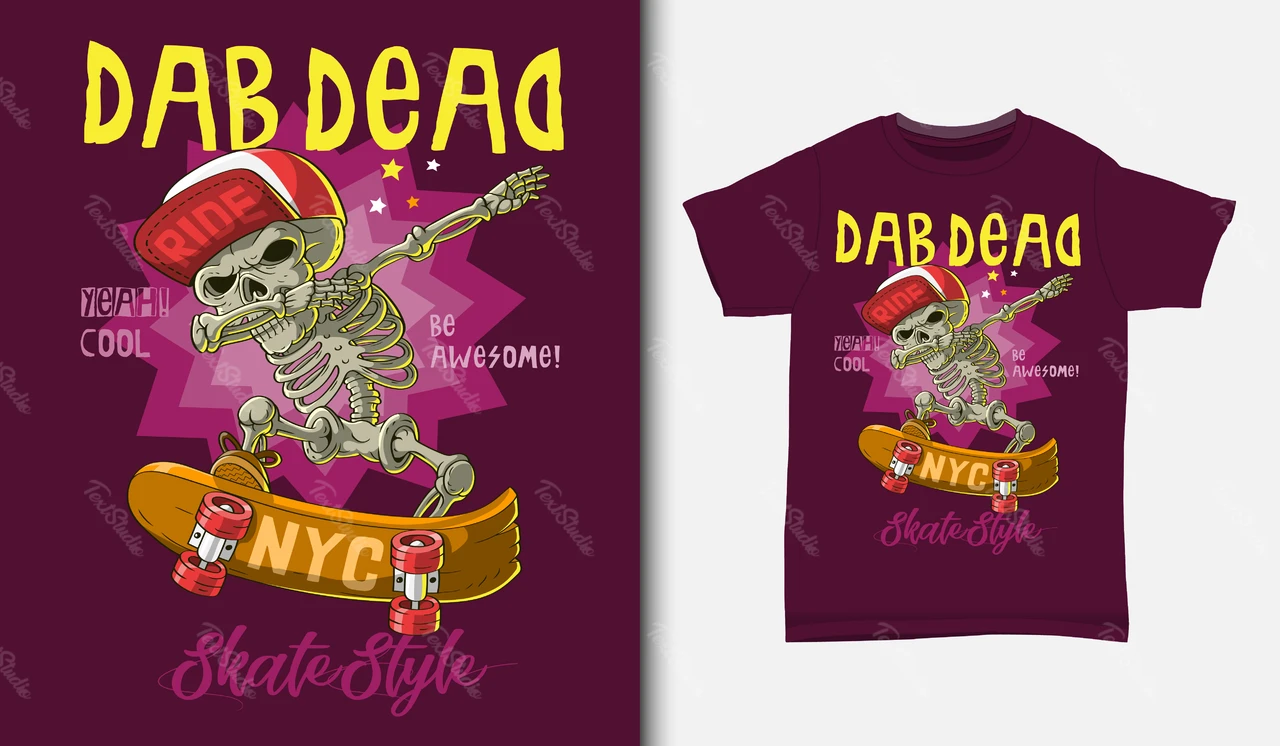 Urban Skate Style T-Shirt Illustration