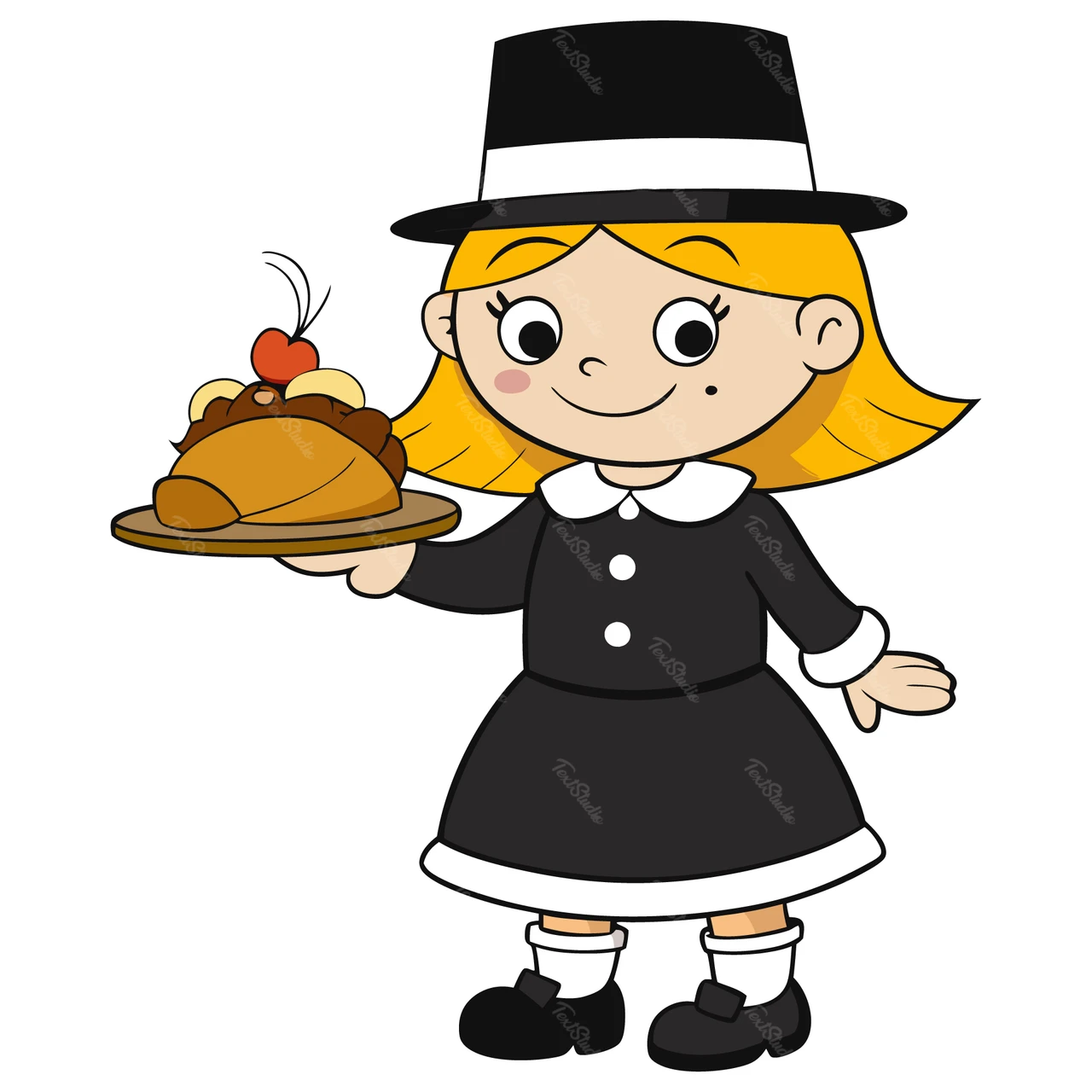漫画のキャラクター感謝祭のイラスト