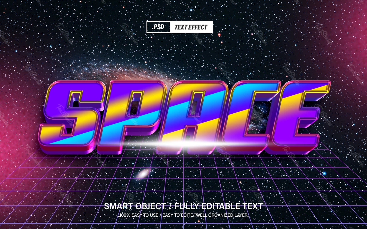 Efecto de estilo de texto espacial
