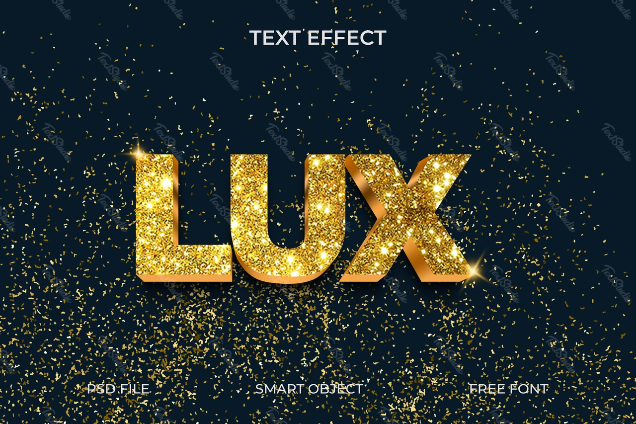Glitterend gouden teksteffect