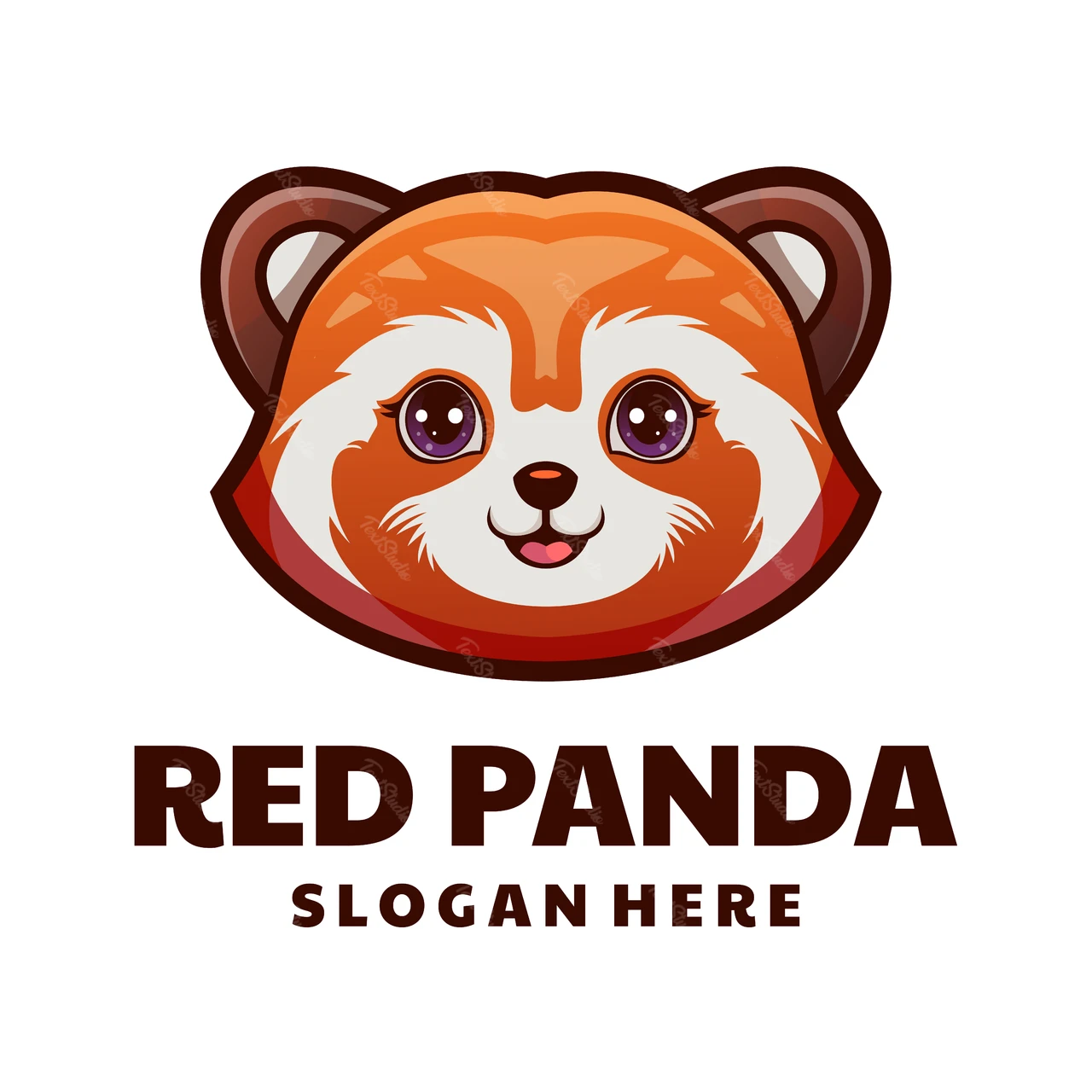 Cartoon Style Red Panda Logo
