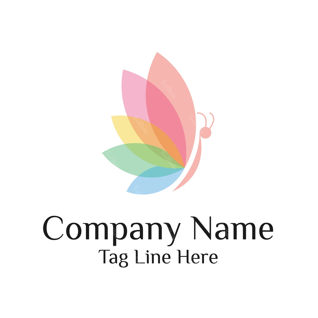 Modern Watercolor Butterfly Logo Design