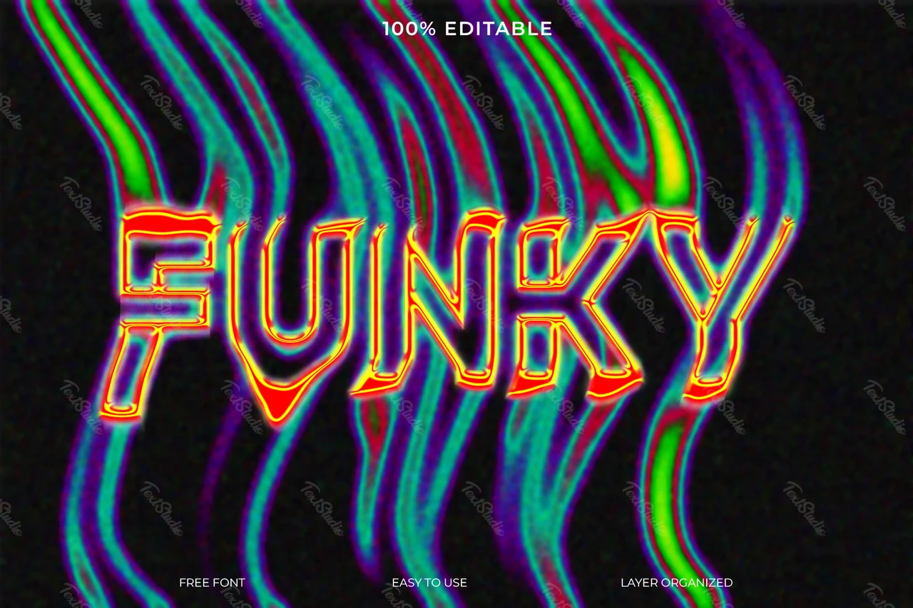 Funky teksteffect in lettertypestijl