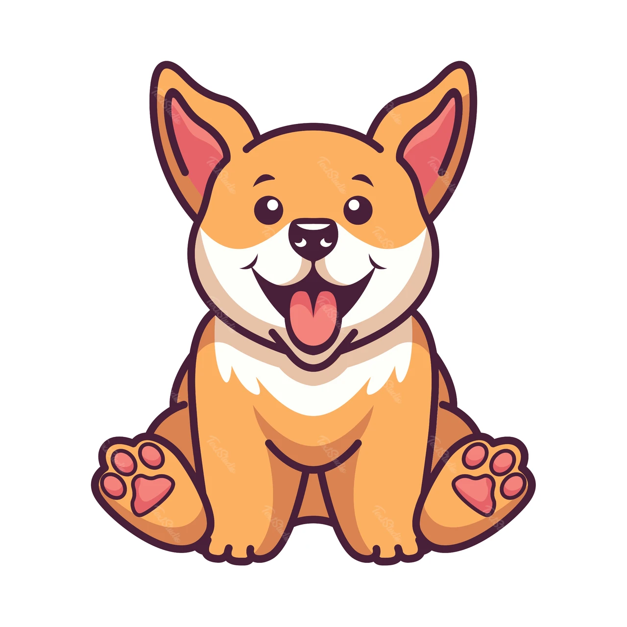 Cute Cartoon Corgi Character Illustration