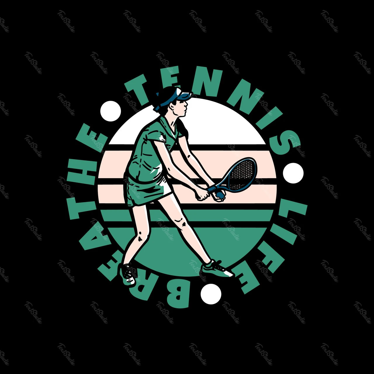 Emblema de tenista de estilo vintage
