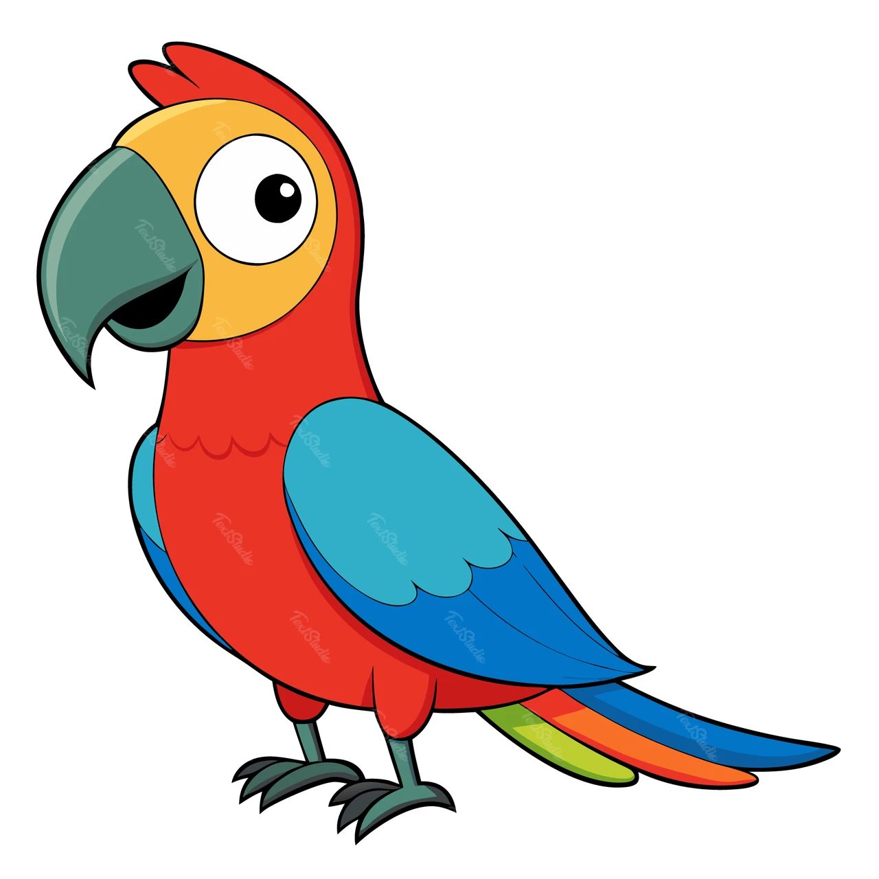 Cartoon-Stil Papagei Illustration