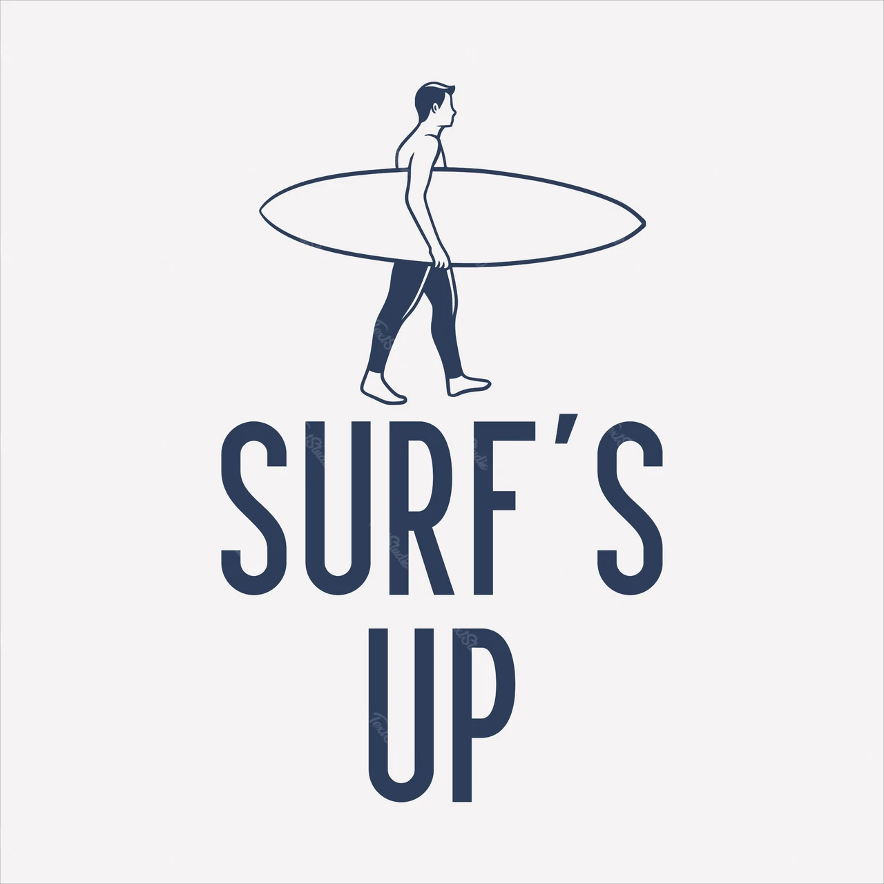 Illustration minimaliste de surf